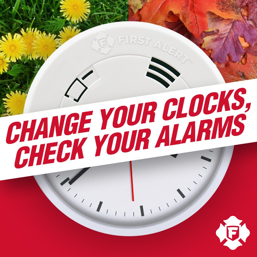 Daylight Saving Time is the perfect reminder to check your smoke and carbon monoxide alarms! Test your alarms this weekend to ensure they are working properly, change the batteries and replace the entire alarm if it's over 10 years old.  #timetoreplace