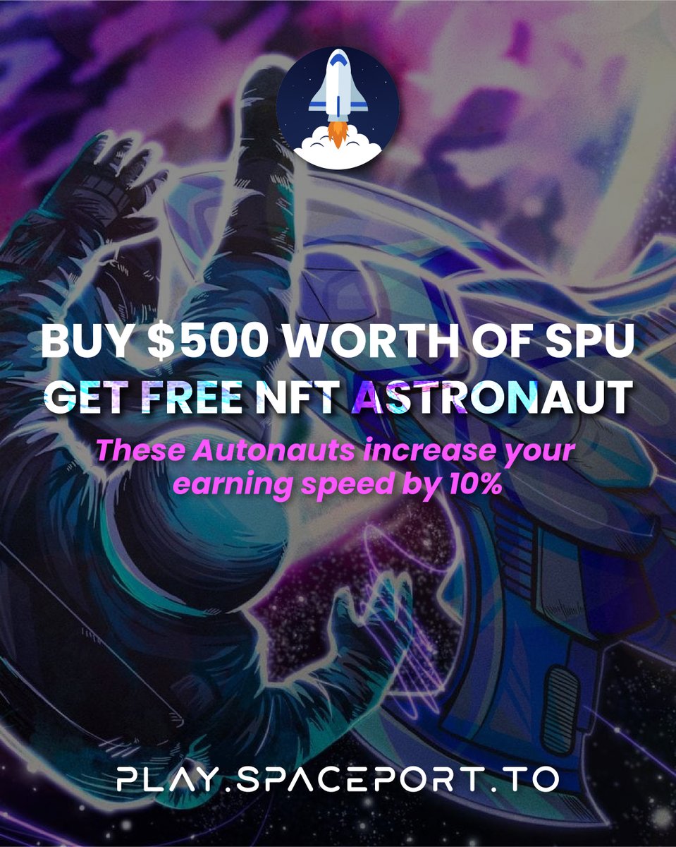 4 HOURS LEFT! 🔥

We will be announcing soon how you can redeem this sweet deal! 🚀🎁

Play now at play.spaceport.to 🎮

#SpacePortUniverse