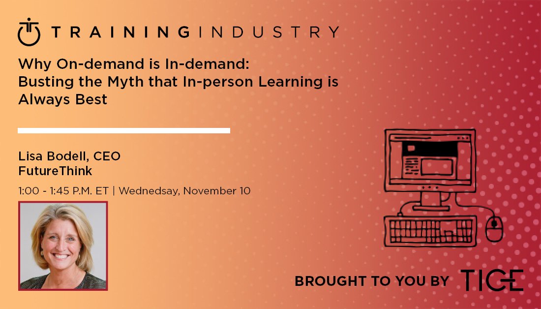 LisaBodell's tweet photo. During the next session of @TrainingIndustr's #LeaderTalks, I will share how on-demand can take your #learning program from mind-numbing to mind-blowing, engaging learners in fresh, impactful ways. Register here for free: https://t.co/HjM3H5vs2U
@futurethinktank https://t.co/cxWAGOJnfO