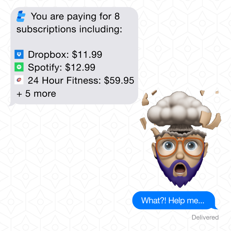 RocketMoneyApp's tweet photo. 84% of people have subscriptions they forgot about. Don't be those people. Download Truebill.