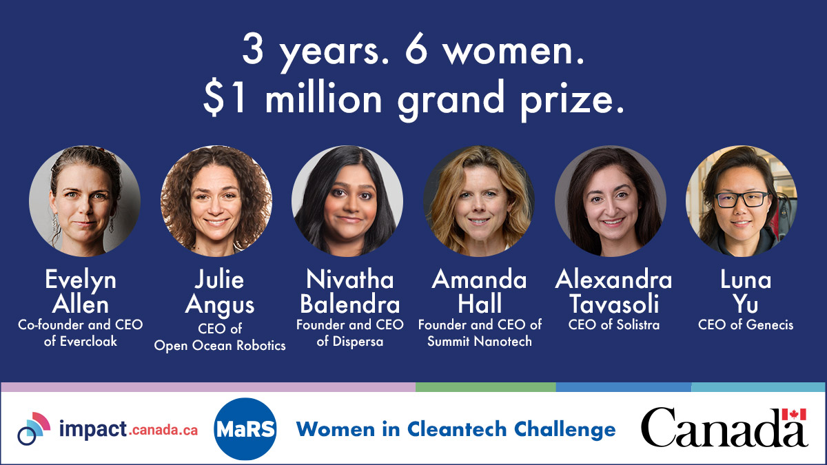 What happens when you take 6 of Canada’s best &amp; brightest female innovators &amp; connect them with support, labs, investors &amp; corporations? Breakthrough innovations!

Since 2018, they've been changing the #Cleantech world: ow.ly/oRCG50GGzGW 
 
#ImpactCanada #WomenInCleantech
