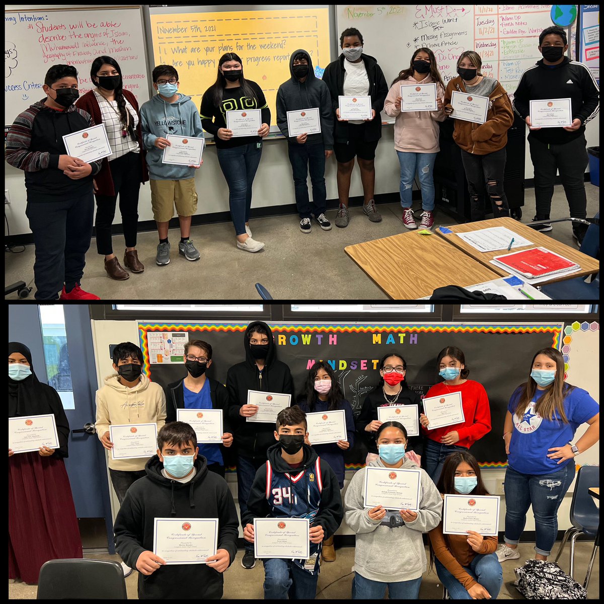 comptonJHS's tweet photo. It’s Successful Friday for our Compton Colts! Students earning a 3.5 GPA or higher were presented their Congressional Certificates of Recognition. Thank you to @kevinomccarthy and his staff for providing the certificates for our Mighty Colts! #mightycolts @Team_BCSD https://t.co/Xk2XKWwxyG