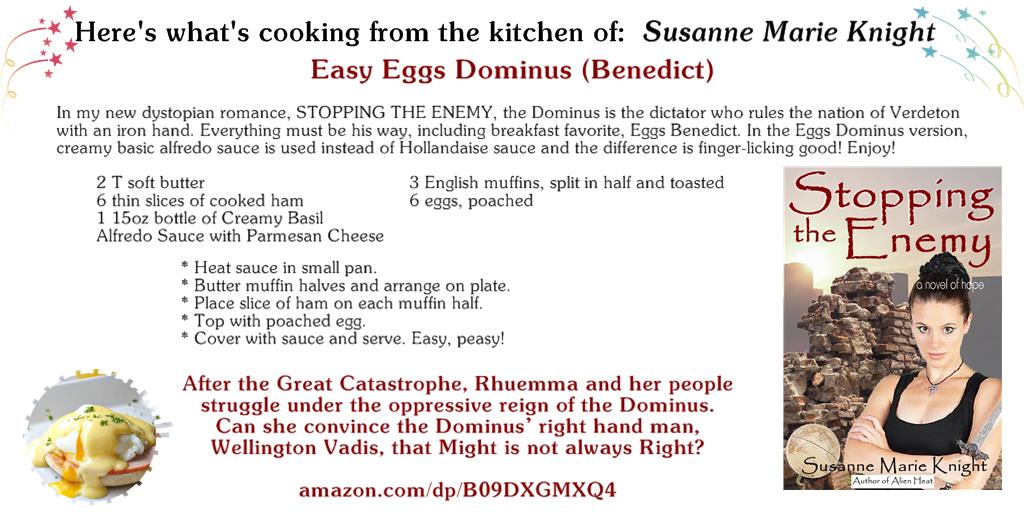SusanneKnight's tweet photo. #Food For #Friday! Here’s a different #recipe for breakfast favorite Eggs Benedict!
#Print #newrelease #PostApocalypic #sciencefiction #romance #futuristic #dystopian #amreading #Readers #kindle #Smashwords #writingcommunity #RomanceSG #WarriorGal
https://t.co/HJo0qPPF77 https://t.co/6kXhFeT3cg