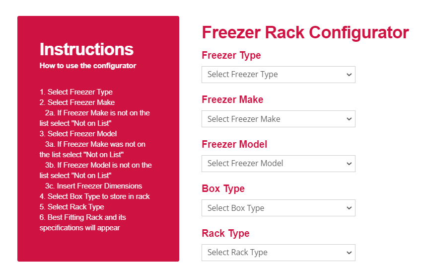 jrcampos75's tweet photo. Our Freezer Rack Configurator is a great tool for determining which racks are the best fit for your upright, chest, or liquid nitrogen freezers. Click to try it out and start optimizing your freezer organization!" https://t.co/c7m028CJhs
#freezers #labfreezer #labequiptment https://t.co/hNH2sTqTqC