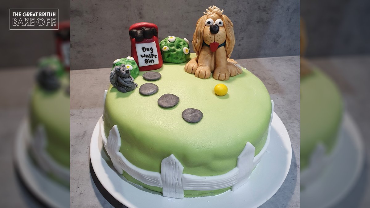 BritishBakeOff's tweet photo. Sarah from Sheffield has made baking look like a walk in the park with this paw-fect tribute to her hearing dog, Albert! Thank you for sharing, Sarah. #ExtraSlice https://t.co/MS1ID3RM1R