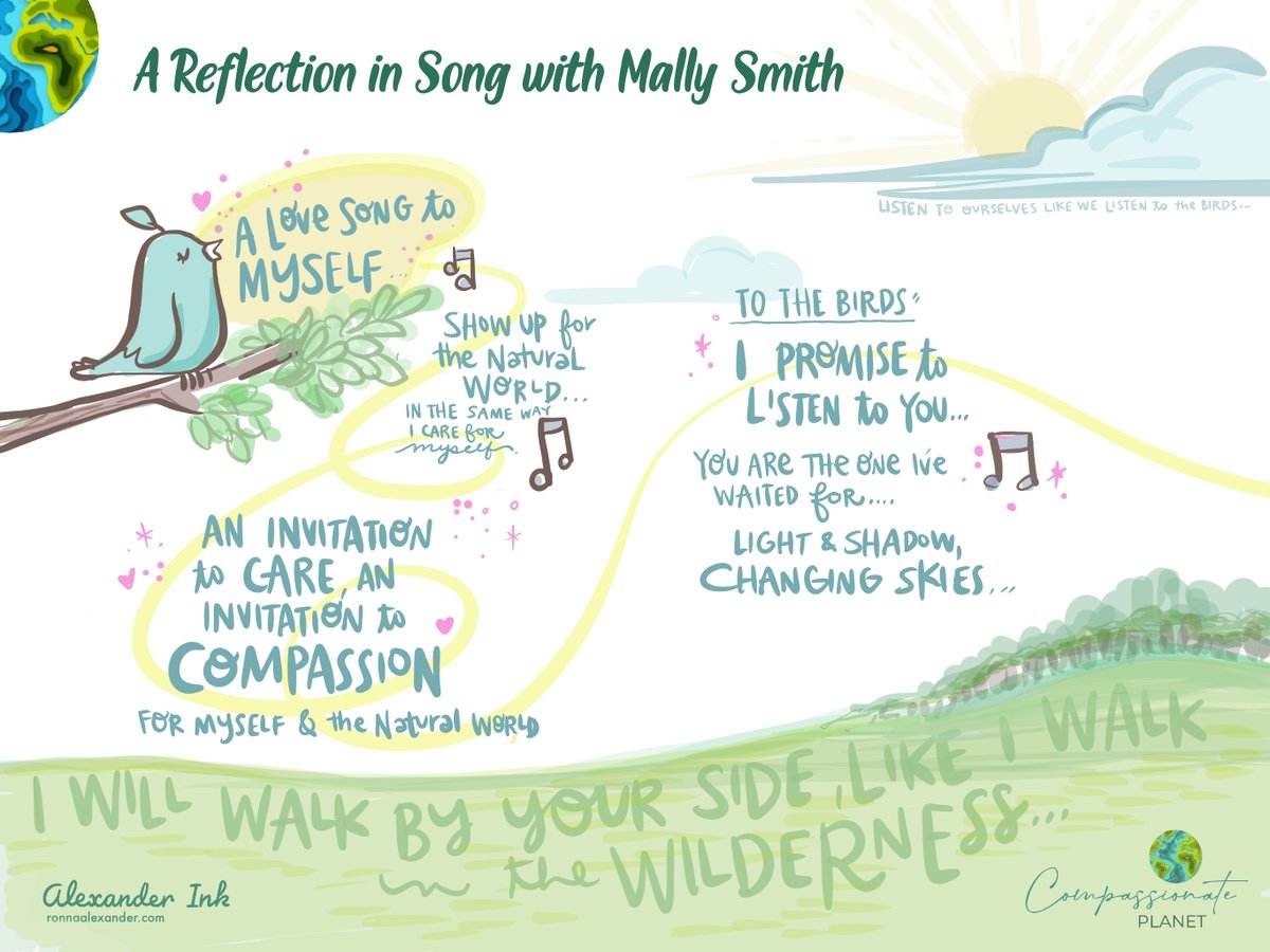 Mally Smith's song "To the Birds" was a perfect complement to the heady work at #CompassionatePlanet21. Connecting head to heart.