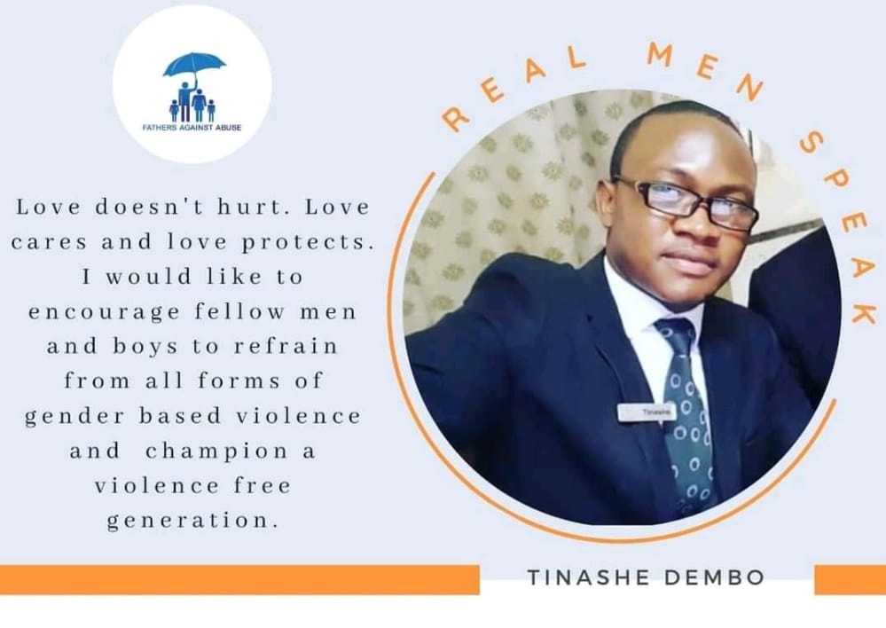 Real men speak against GBV. 
Happy weekend!!!
<a href="/NLinZimbabwe/">Dutch Embassy Harare 🇳🇱</a> <a href="/SwedeninZW/">Sweden in Zimbabwe 🇸🇪</a> <a href="/GenderZimbabwe/">Zimbabwe Gender Commission</a> <a href="/MUSASAZIM/">MUSASA</a> <a href="/LRFZimbabwe/">Legal Resources Foundation</a> <a href="/iagzim/">Spotlight Innovators Against Gender-based Violence</a> <a href="/DiakoniaAfrica/">DiakoniaAfrica</a> <a href="/mucha_mundopa/">Muchaneta MUNDOPA</a> <a href="/SAYWHATOrg/">SAYWHAT</a> <a href="/WomenEmpow/">Women Excel Trust (W.E.T)</a>