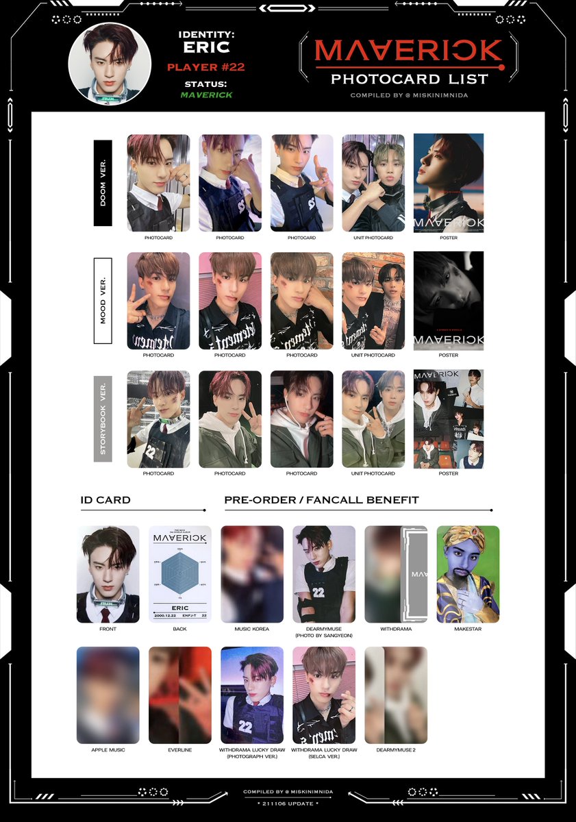 ドボイズ トレカ (MAVERICK) 54枚 バラ売り 🎮 the boyz maverick photocard template/list — [ 211106 ver