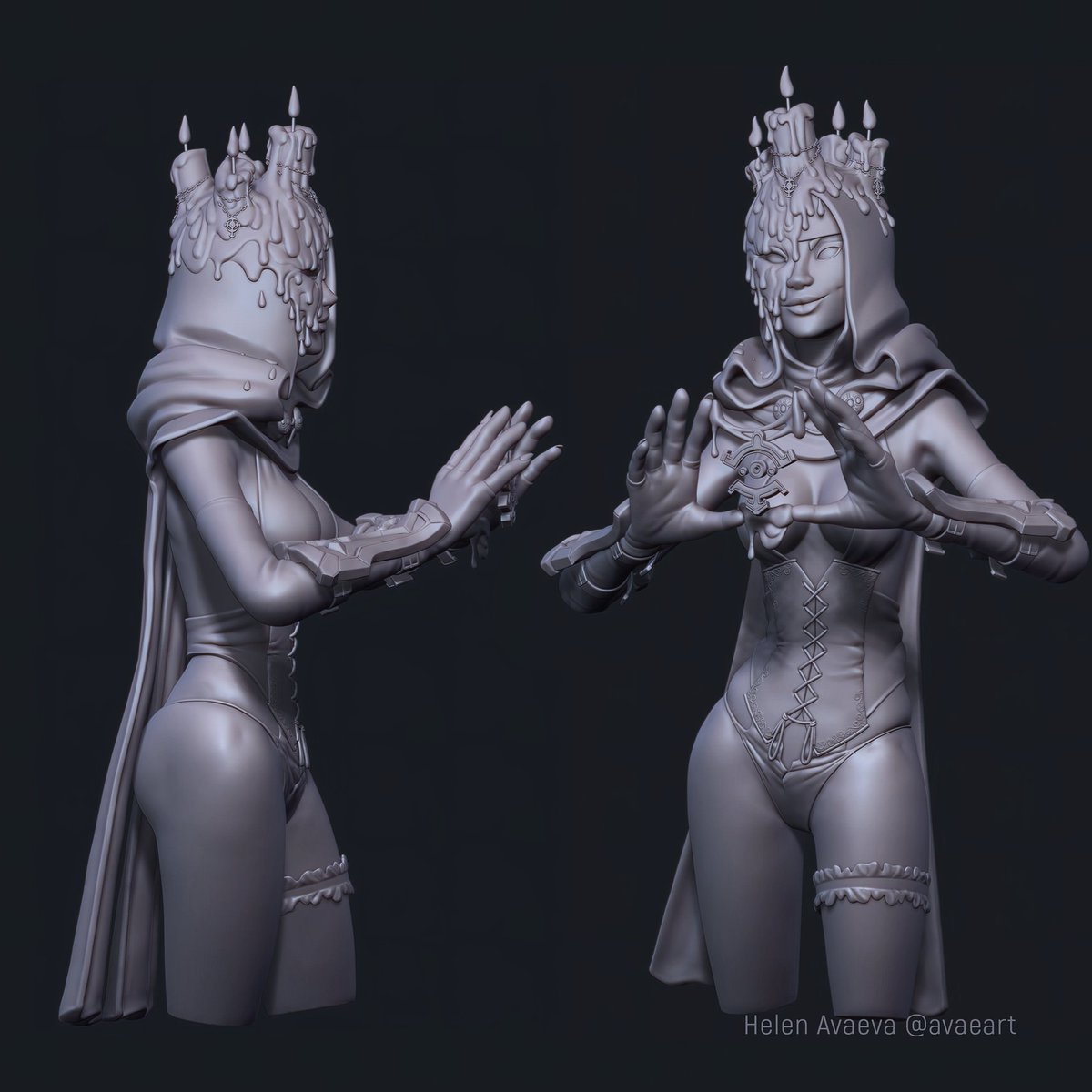avaeart's tweet photo. #artistsoftwitter #ArtistOnTwitter #DigitalArtist #zbrush #sculpt #gamedev #gameart #characterdesign #halloween2021 #Halloween https://t.co/exgLh0SzXh