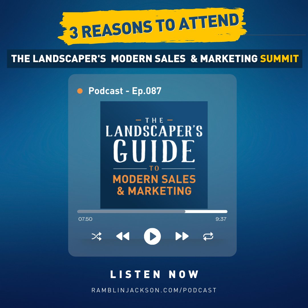 3 reasons you should attend the Landscaper's Modern Sales &amp; Marketing Summit - a special 2-day virtual event: ramblinjackson.com/podcast  👈

 📆November 17th - 18th 
 ⏰9am - 3pm MDT
 💻Visit LandscaperSummit.com for details

#Landscaping #LandscapeDesign #DigitalMarketing