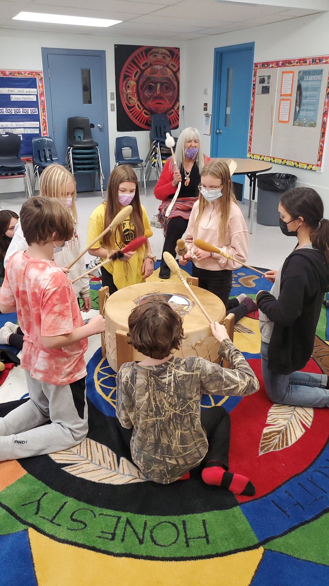 Trafalgar students particpating in circle and drum teachings with Old One, Donna Wright. Grateful are we.<a href="/ABEDSD8/">GAIL</a>