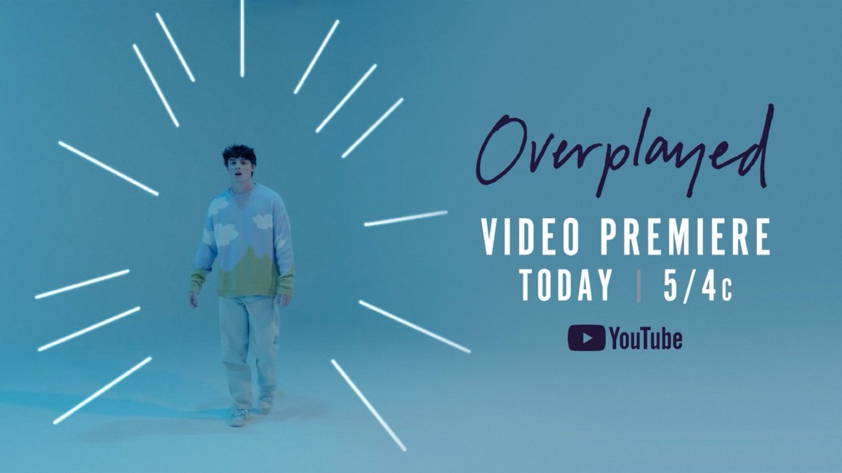 so excited to be premiering the #Overplayed video today at 4pm/cst on <a href="/YouTube/">YouTube</a>! Head to TD.lnk.to/OverplayedVideo to watch the premiere with me 💛