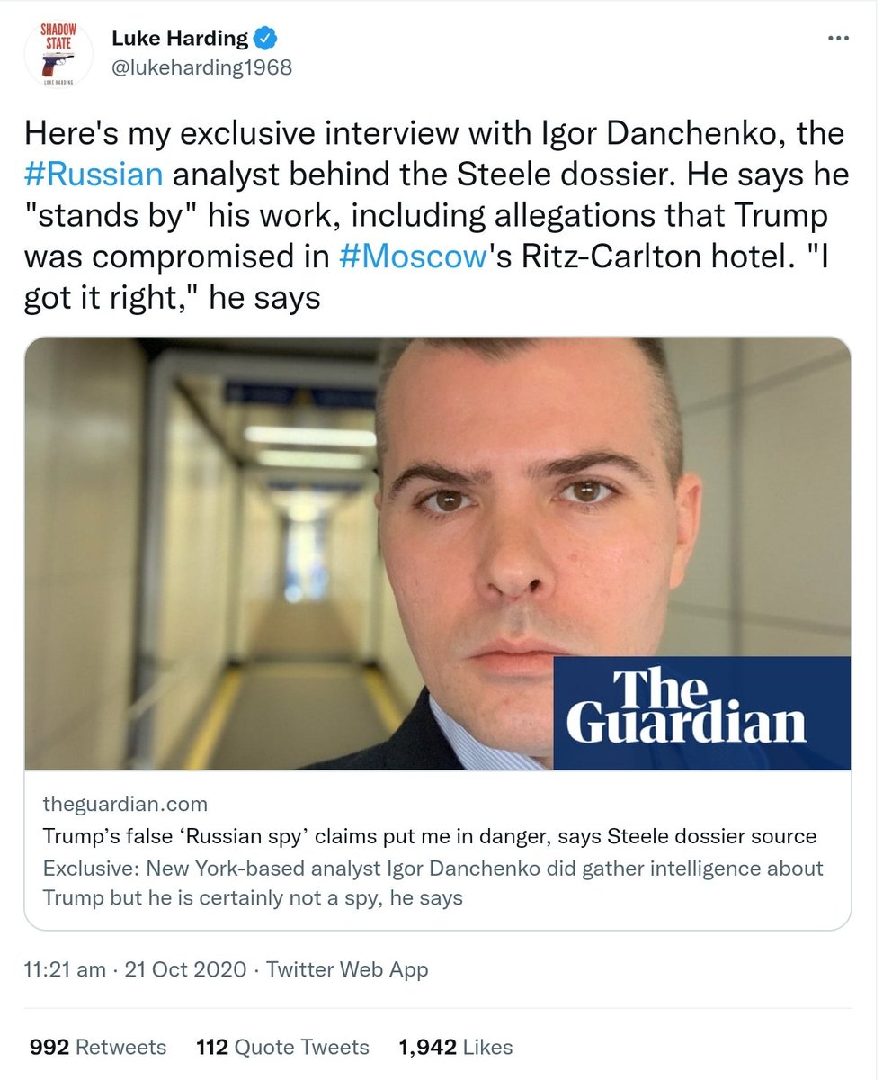 Malinka1102's tweet photo. #RussiaGate hoax #SteeleDossier #Steele
2020 #Guardian #LukeHarding fabrications
https://t.co/1WUCfg8DiB https://t.co/UmXI25Bu92