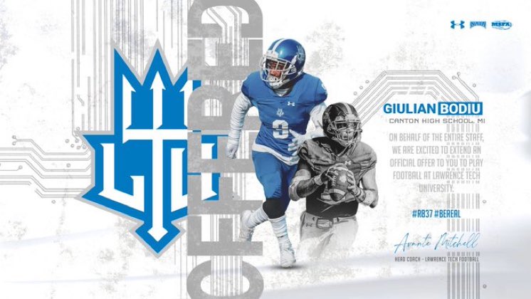 GLBodiu's tweet photo. Extremely blessed to say after a great call with @CoachBeckham I have received an offer from Lawrence Tech University!! @footballcanton https://t.co/yT71HkSgS6