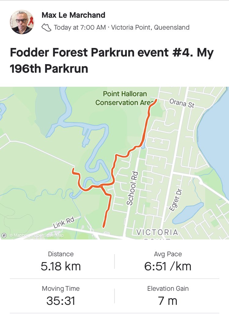 maxxdude's tweet photo. Fodder Forest Parkrun event #4. My 196th Parkrun. Thanks Alys, Majella & Sharlene
#run #running #62yorunner #over60fitness #parkrun #parkrunau #fodderforestparkrun #mymaxlife https://t.co/obZ2ytkRBX
