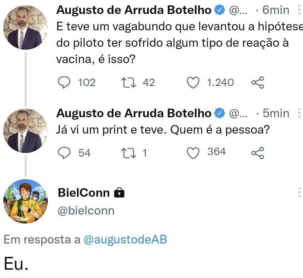 augustodeAB's tweet photo. Covarde e burro.
Faz um tuíte imbecil, apaga depois e fecha a conta.
Ao mesmo tempo vem no meu tuíte e confessa que foi ele o autor da postagem.
Denunciem esse cara. Muito. https://t.co/zgFk6OeI9d