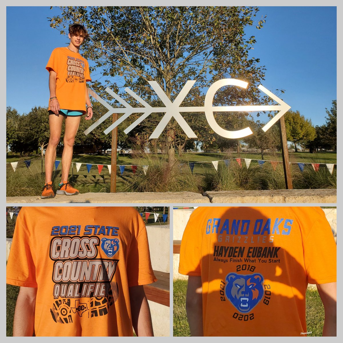 We made it! We survived the ride! Looking forward to Hayden's final ride at State! 4 years, #SaveBestForLast! Thx @NorthHoustonAth for the awesome shirts!✊ #FinalRide #UILState2021 #LastingLegacy @GrandOaksCISD @grandoaksath @ConroeSports