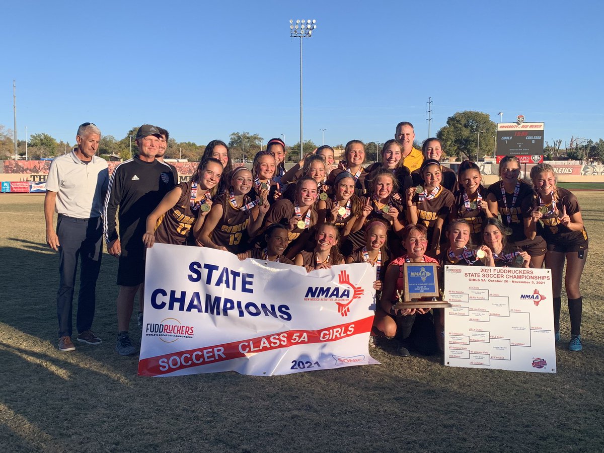_NMAA's tweet photo. Cibola wins the 2021 Fuddruckers Girls 5A State Soccer Championship, 1-0, over Carlsbad. https://t.co/pKxYOdpfDI