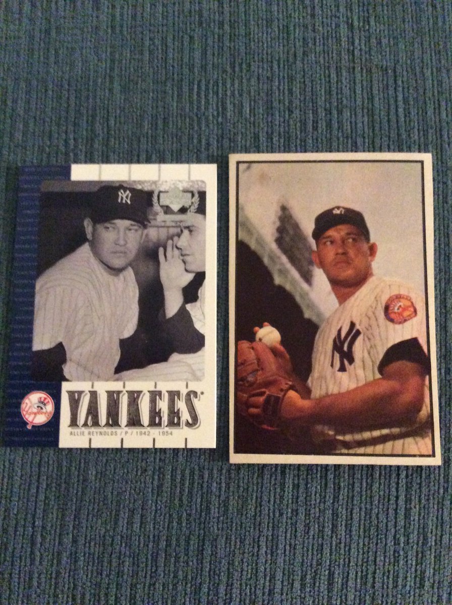 delspacefranco's tweet photo. Cool photo on this #UpperDeck #YankeeLegends made more interesting by the lack of the interlocking NY on Allie’s uniform. The logo is clear and visible on his hat but nowhere else. Could it be a deceptive camera angle or a rights issue? The #1953Bowman is shown for reference. https://t.co/leQFVkUi4p