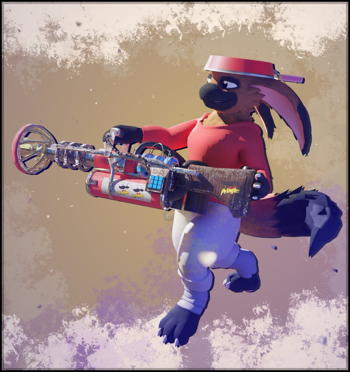 Wolfeyman1's tweet photo. Pringles gun I made for @Lostwolf527 for VRchat but figured I'd render out too. :3

Bestbois: https://t.co/LbFuSwgzRZ https://t.co/NSODHbXzXF
