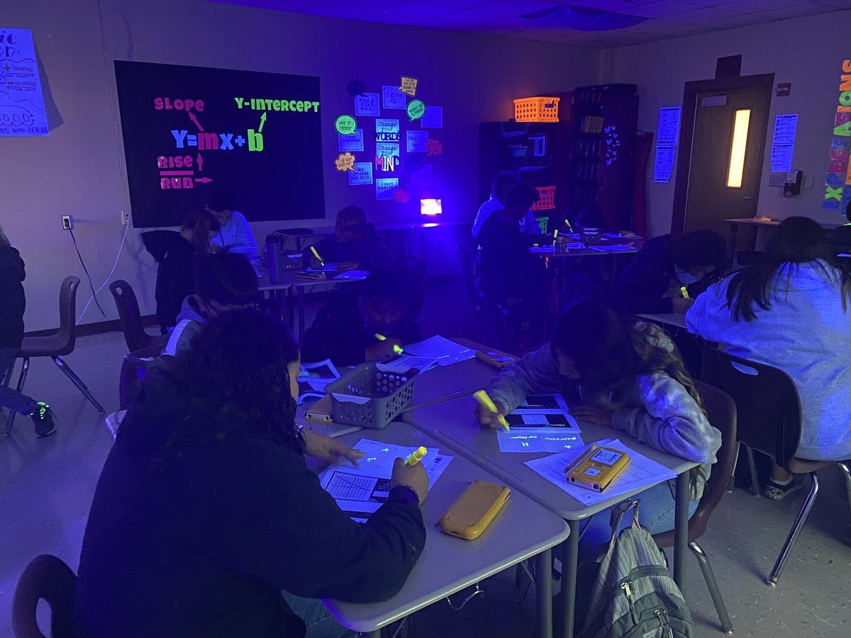 This teacher’s heart is happy! Students were excited to do math, happy to collaborate with each other, and having fun today! Thank you <a href="/Foundation4LISD/">Education Foundation</a> our first glow math day was a huge success! #LoveMyLISD #LJHProud #glowmath #letsglow
