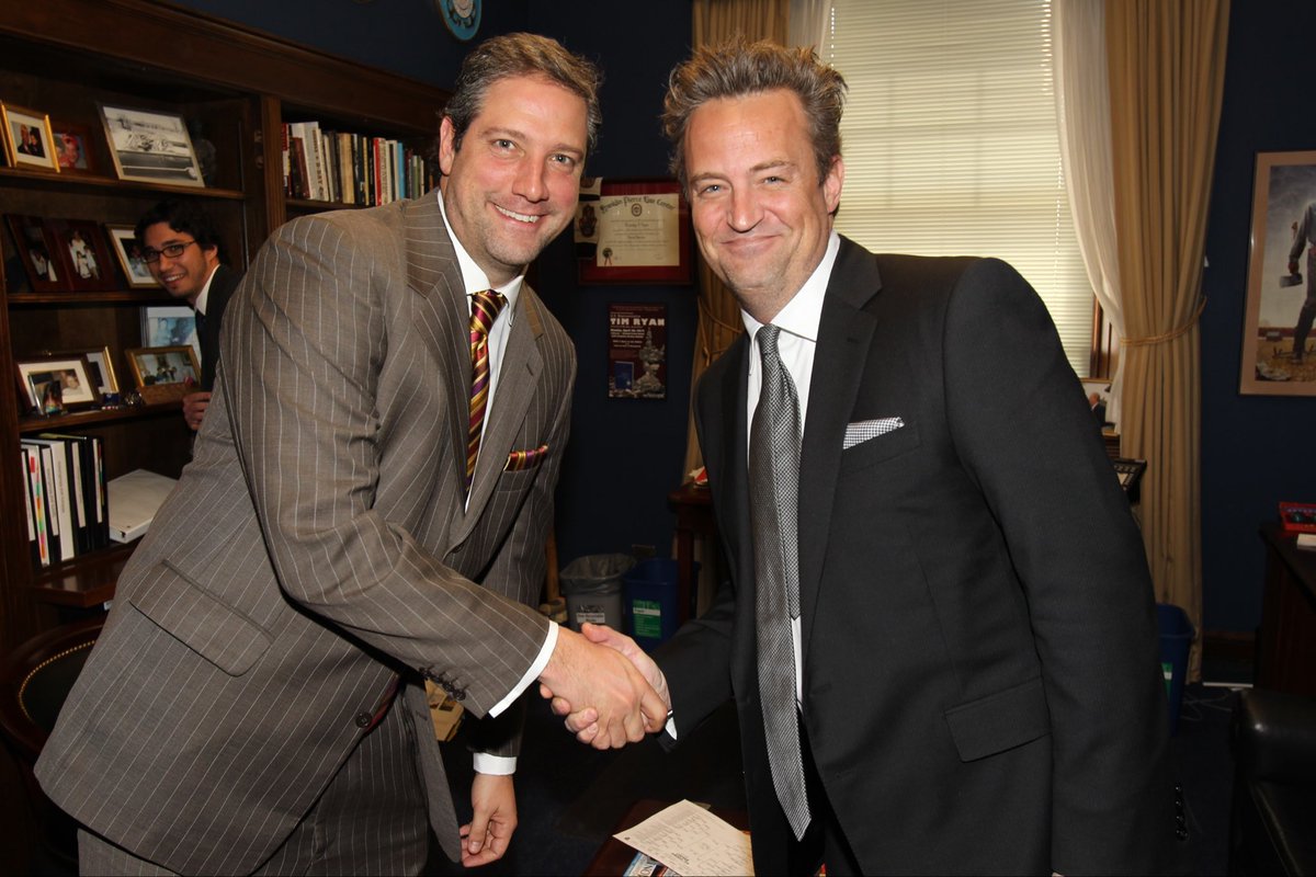mpzetts's tweet photo. After a decade working for @RepTimRyan &amp; my hometown district, today is my last day. It has been an honor to serve a congressman I believe in &amp; work alongside the most talented people I know. 

As a tribute to my time in the office, here I am photobombing Tim Ryan &amp; Chandler Bing https://t.co/LcuXfh6NT1