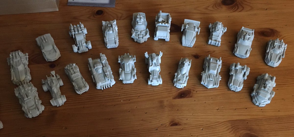 mearrin1969's tweet photo. @Sunglar @carcombat @SJGames We scaled up Car Wars to use Hot Wheels scale. Put them on bases and made big turning keys. Worked well. 

Have you checked out 6th edition? Think I have all the cars from the KS in this shot. Or maybe most. https://t.co/jgGcXHov1f