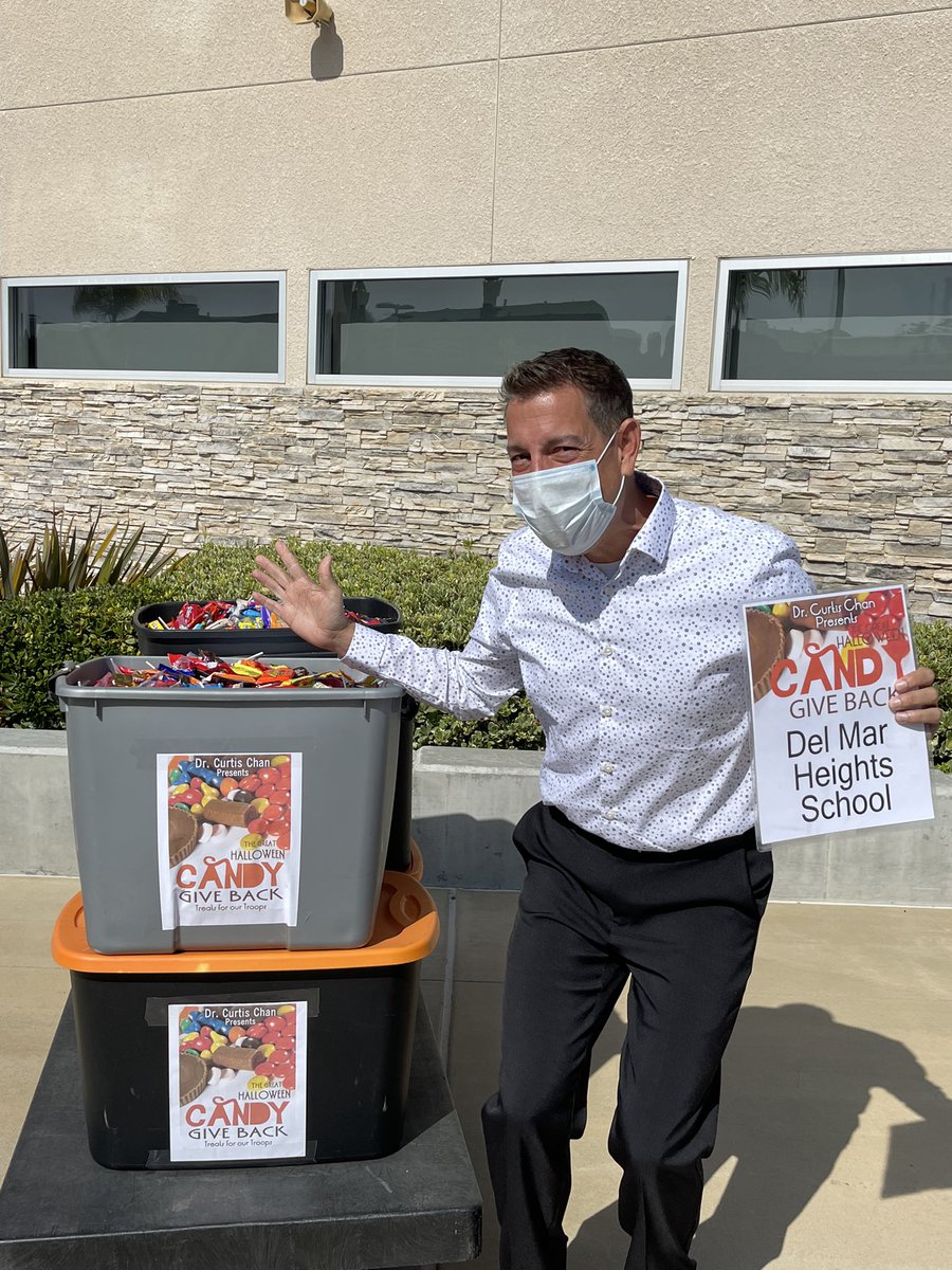 The Dolphins, Sharks, and Surfriders collected almost 500 pounds of candy and 300 thank you cards for operation gratitude and Dr. Chan’s great candy giveback!