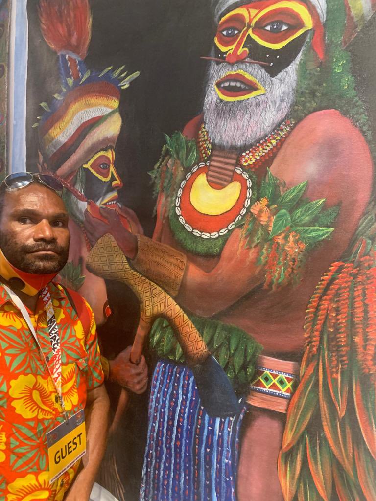 AusHCPNG's tweet photo. Papua New Guinea artists have suffered the economic effects of the COVID-19 pandemic, but it was great to see that their talent and inspiration has not waned at the first 🇵🇬 contemporary art exhibition hosted by the National Cultural Commission at APEC house this weekend. https://t.co/liAfDk1asH