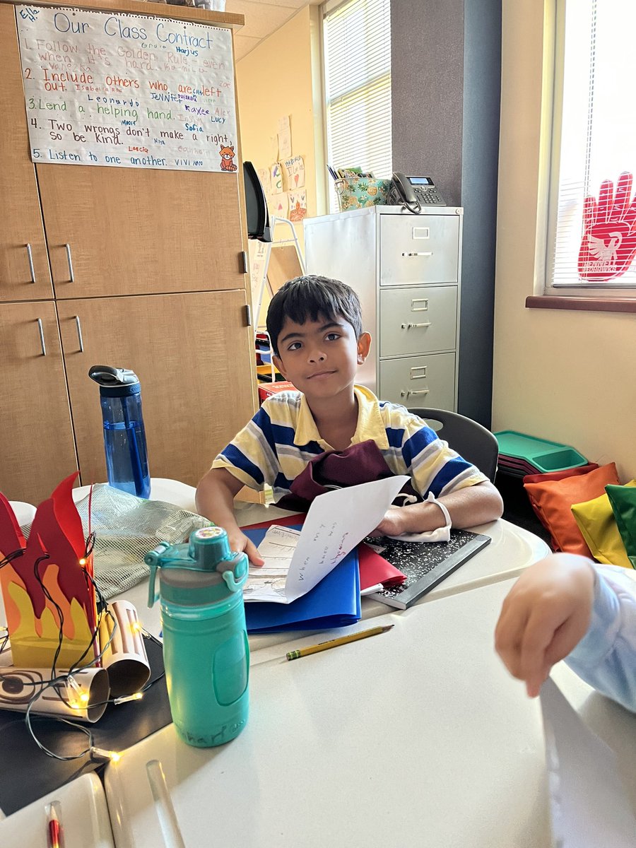 MrsRedner's tweet photo. We had so much fun celebrating our writing at @rennellredhawks with a camp-in! Kids thought it was fun to warm their hands on the tabletop bonfires! 😂🔥😂 #NotTooClose #WeAreRennell https://t.co/oJ0QhQzthD