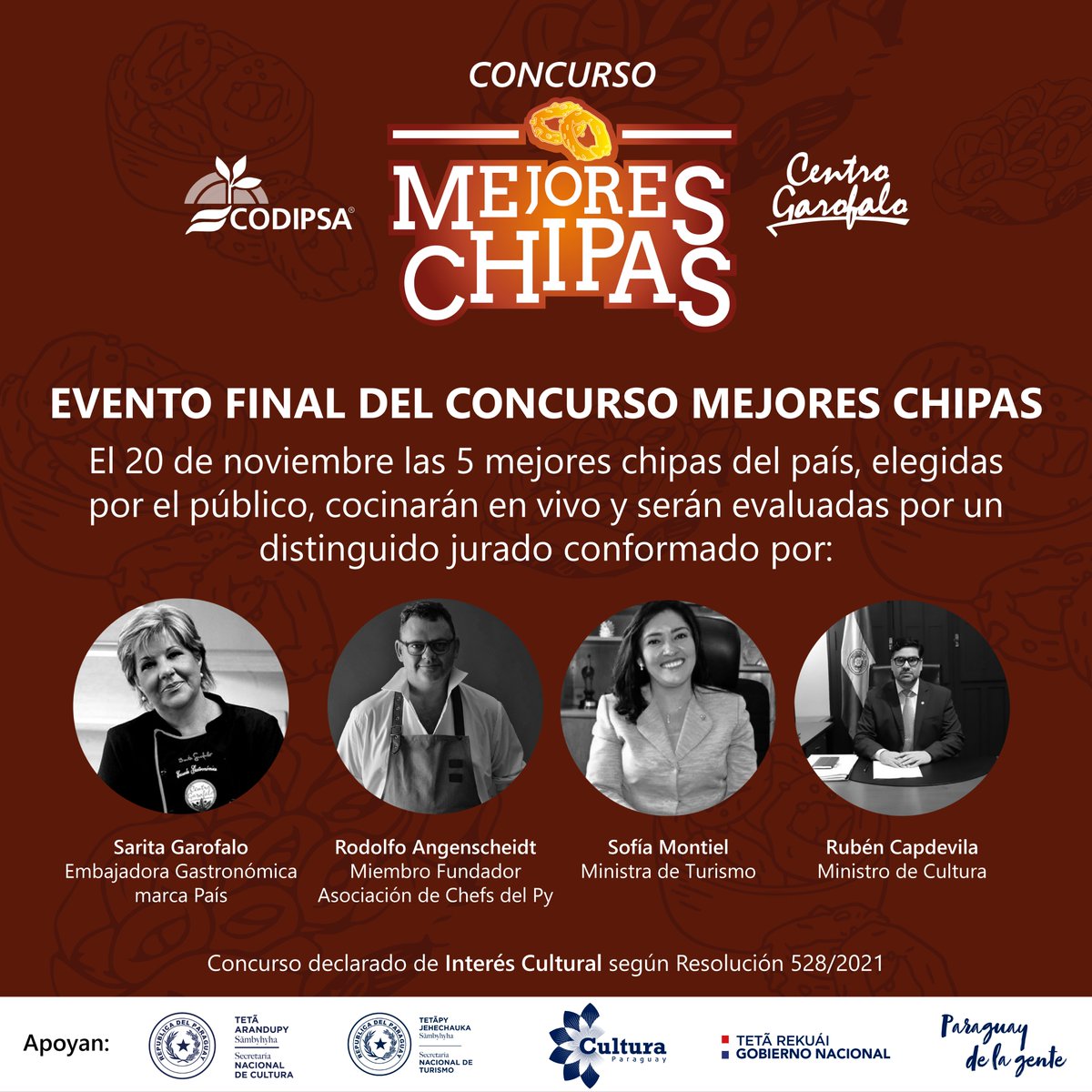 codipsapy's tweet photo. Nuestro distinguido jurado está confirmado y esperando las votaciones para conocer a los finalistas! 🏆⁣
⁣⁣
📌Las votaciones para elección de los finalistas inician el 9 de noviembre a las 09:00hs.⁣
⁣
 #codipsa #almidon #ConcursoMejoresChipas https://t.co/KzQ0IpmpeG