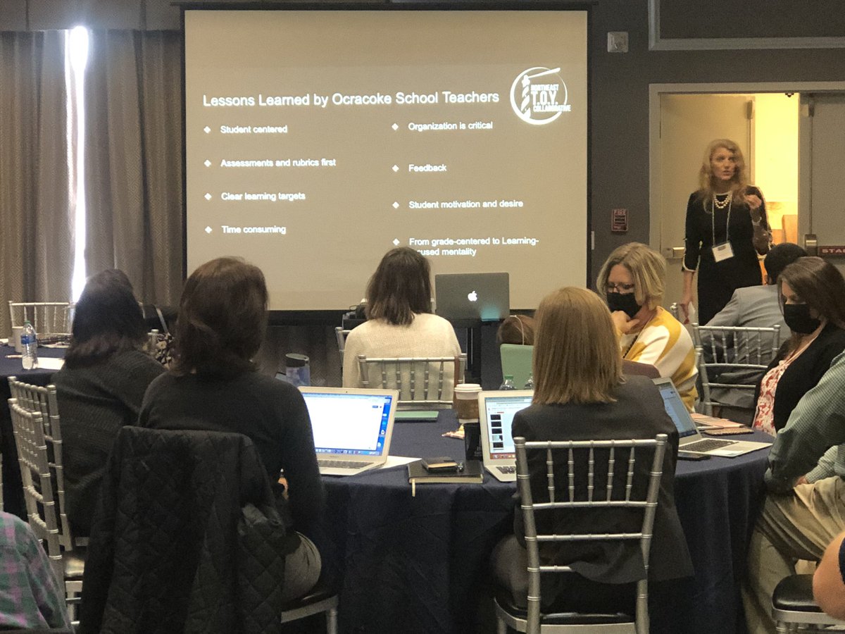 Steve_Basnight's tweet photo. Ocracoke School, Hyde County School’s, &amp; NE Regional Teacher of the Year Ms. Jeanie Owens presenting on Standards-Based Grading at the #NERESA Fall Leadership Conference on Friday. @NERESANews #doingwhatsbestforstudents https://t.co/tBEWmmfi3v