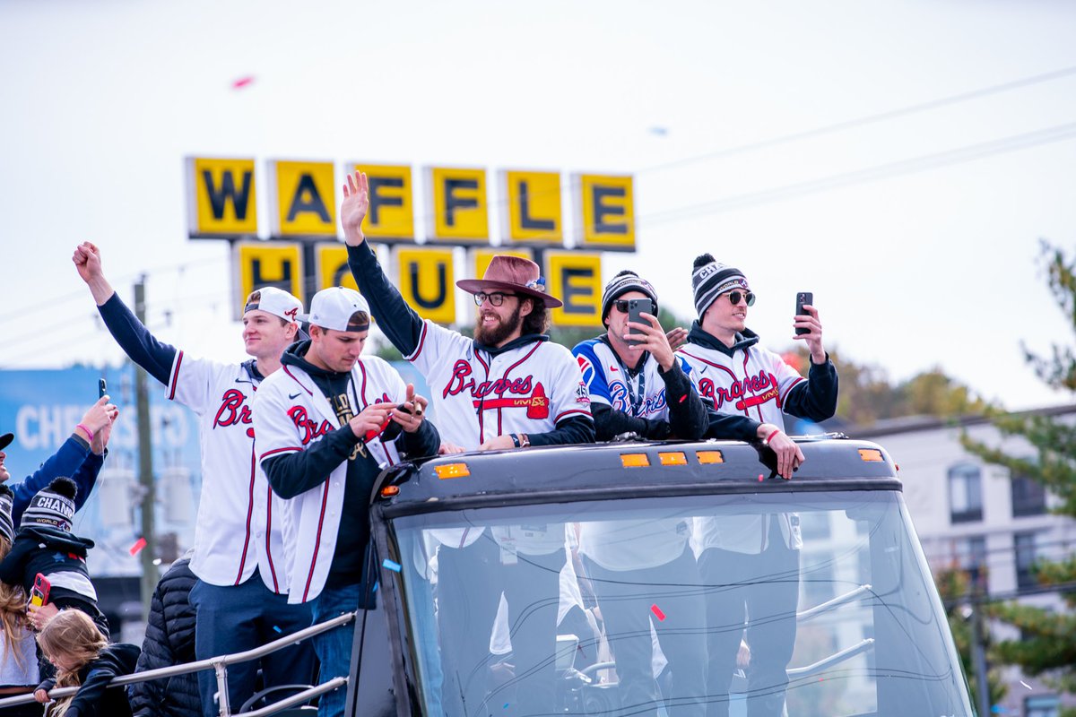 D_Bassey's tweet photo. Forever I love Atlanta. World Series Champs Baby! @Braves #resignfreddie #thechampsparade https://t.co/OaF3eaZCKI