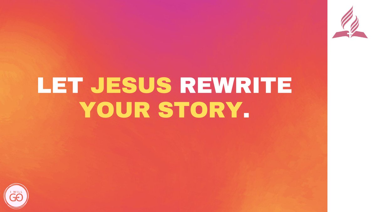 iwillgoph's tweet photo. Let Jesus rewrite your story. A reminder from your friends in the Seventh-day Adventist Church.

#IWillGo #Adventist #HappySabbath https://t.co/8si3K8IdhX