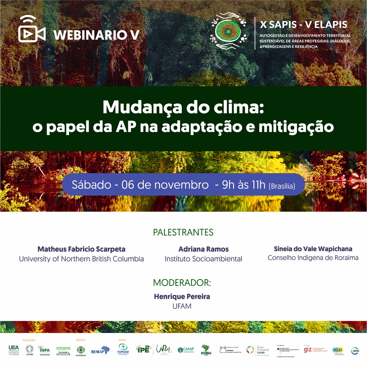 sapis_elapis's tweet image. O @sapis_elapis está quase chegando ao fim, mas ainda temos o último dia para aproveitar!!✅

Para iniciar a programação do último dia, sábado (06.11), teremos o webinar “Mudança do clima: o papel da AP na adaptação e mitigação”. 

#XSAPISVELAPIS