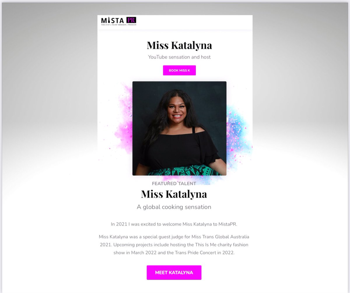 misskatalyna's tweet photo. I’m so excited to be represented by Mista PR ( @mista_pr ).
For all booking and media inquiries click on link on my linktree bio or 
https://t.co/7rGuPW2Qsk 

#mistapr https://t.co/vEqVn3MqYe