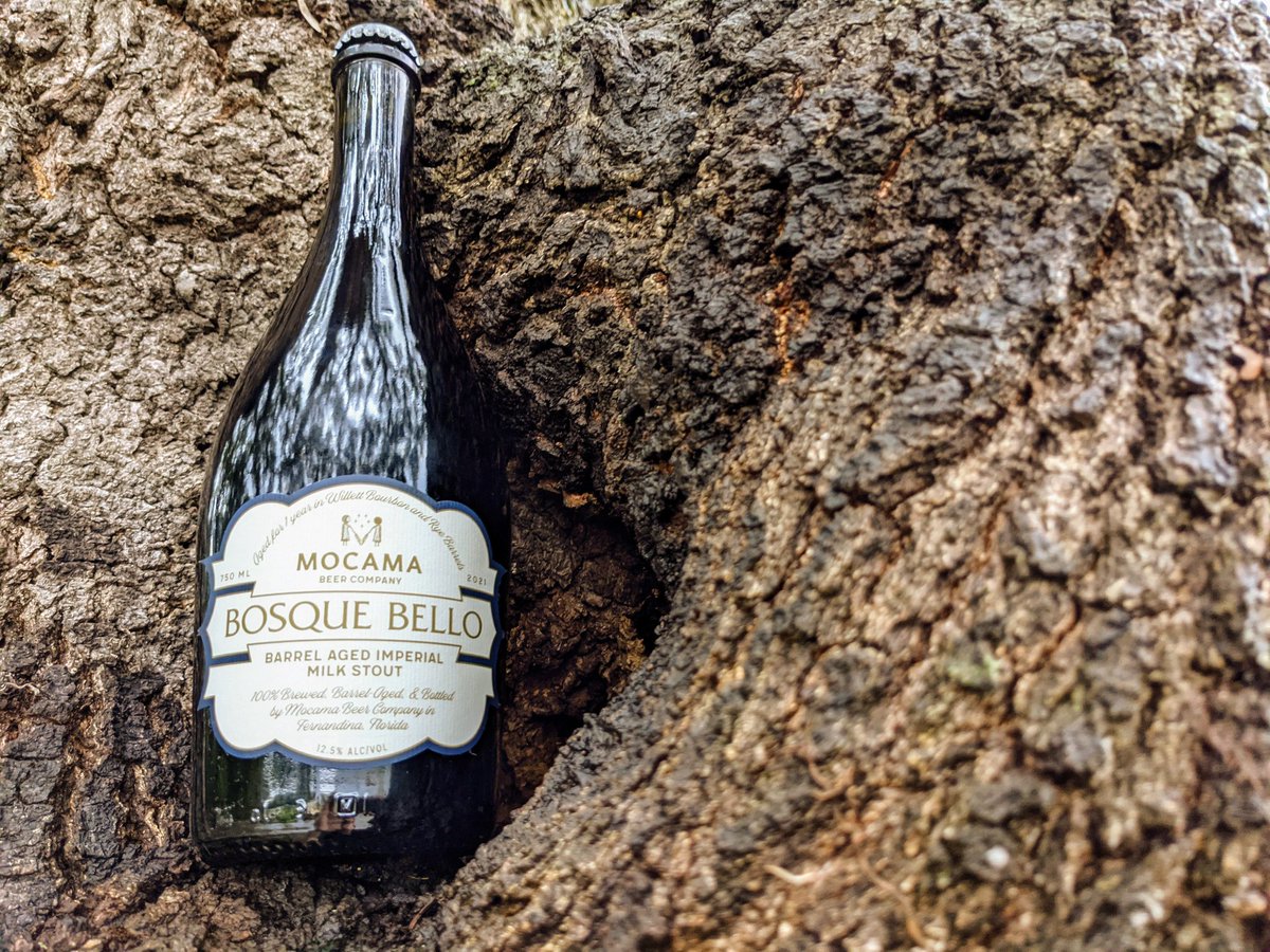 MocamaBeerCo's tweet photo. 🌳🍾BOSQUE BELLO🍾🌳
Imperial Milk Stout aged in Willet Bourbon &amp; Rye barrels 12+ months. Profound notes of stoic oak, whiskey warmth, and rye spice on the dark, silken base beer. Available in bottles and on draft 11/20, stay tuned for details. https://t.co/q6xFzYl0rr