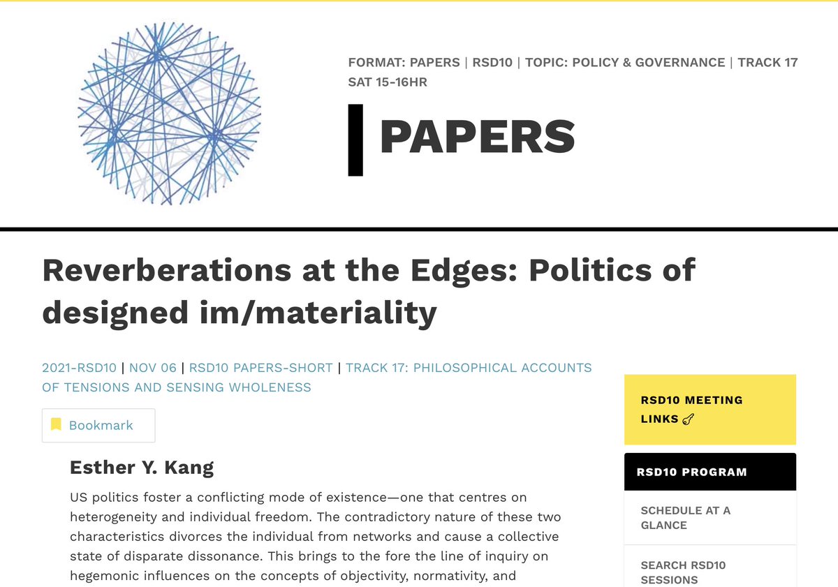 hillarydesres's tweet photo. Good luck tomorrow @estherykang! “This conjures the affective world of politics and the political in the designed
im/material worlds.” #civtech #designjustice #designgov #rsd10 https://t.co/s8W8M2Baxl