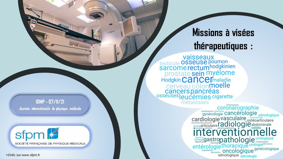 Les missions du physicien médical au quotidien.
Journée internationale de physique médicale
le 07-11-2021