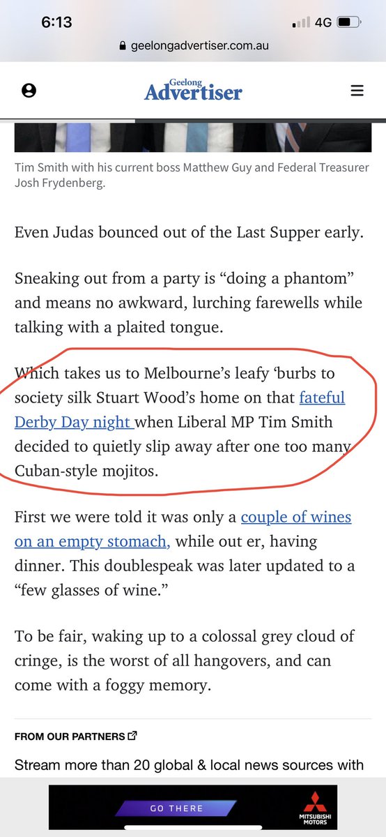 KatyMc5's tweet photo. What a surprise. Tim Smith was having dinner at Stuart Wood QC’s home before his car crash. The same top silk who signed an open letter attacking the Andrews’ govt pandemic legislation 2 days before 🧐 
#auspol #vicpol #DonutDick https://t.co/Hl6Cp9pKsb