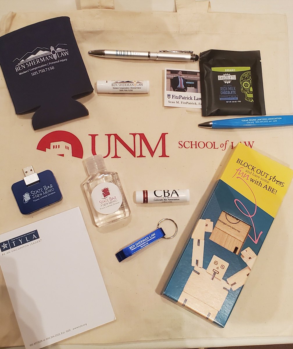 StateBarofNM's tweet image. When the SWAG bag gets it right 😍 Thanks to our sponsors who provided these perfect swag items, especially @unmlaw for the best bags! #westernstatesregional #abayld #sbnm #sbnmyld #swag #unmsol