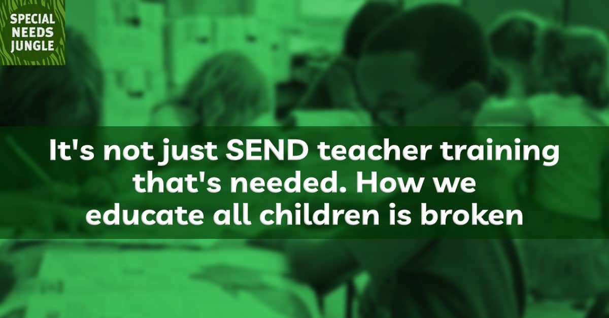 On SNJ Today: Former headteacher and SEND parent, Susan Lenihan, says as well as better SEND teacher training, we need to consider whether our education system as a whole is fit for today’s child
specialneedsjungle.com/not-just-send-…