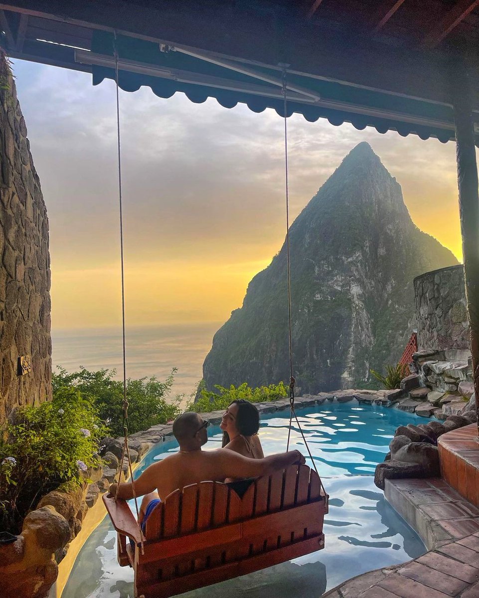 Ladera_Resort's tweet photo. Saint Lucian “Sunset for 2” in the Hilltop Dream Suite

@lizsteu_ : “We’ll be here”... It is the perfect opportunity to treat your loved one to a luxury stay at Ladera!

#travelstlucia #laderaresort #ladera #stlucia #pitons #caribbean #luxuryhotel #honeymoon #romance #jmak https://t.co/TgraNvskos