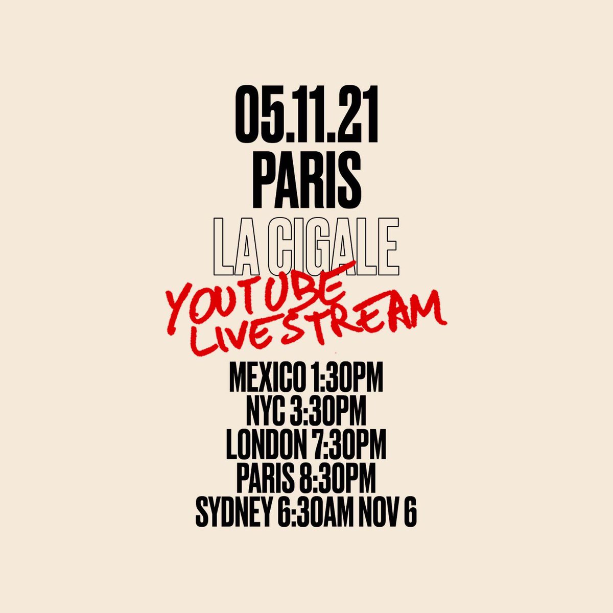Live stream now on our Youtube channel:
parcels.lnk.to/liveonyoutubeJs
It’s album release day, and we wanted to share the evening with everyone, with all of you who aren’t going to be there in person. Let it be a night to remember, a celebration of Day/Night, a true party ❤️