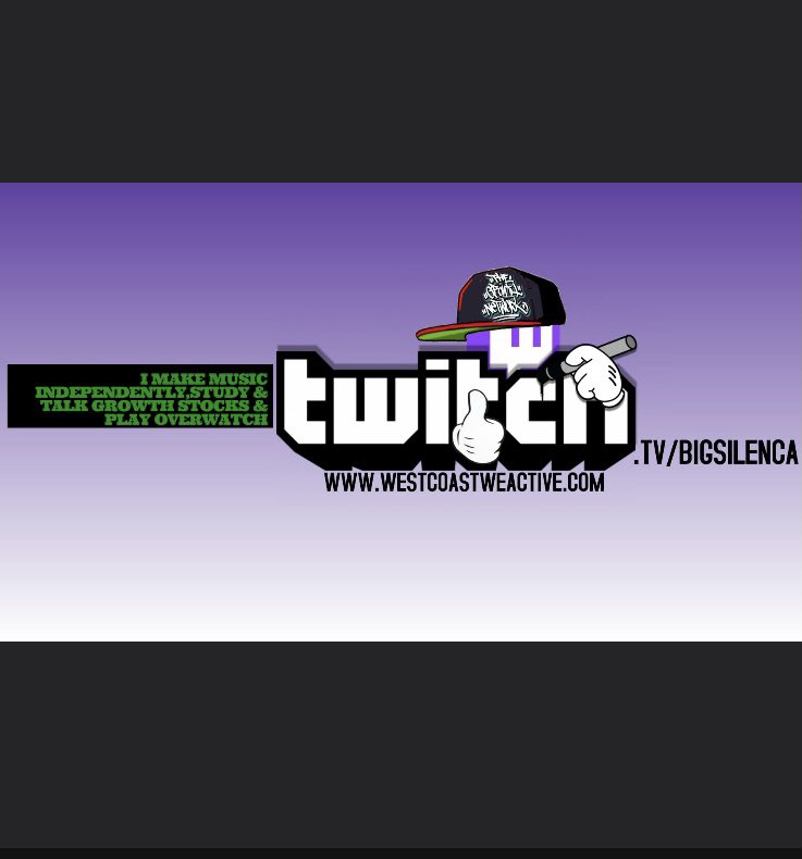 WCWAinc's tweet photo. Follow @BigSilenCA on @Twitch !! Tune in for live hip hop music, stocks &amp; @PlayOverwatch #HipHop #Music #Twitch #Stocks #Overwatch https://t.co/Fikzuvwfj3
