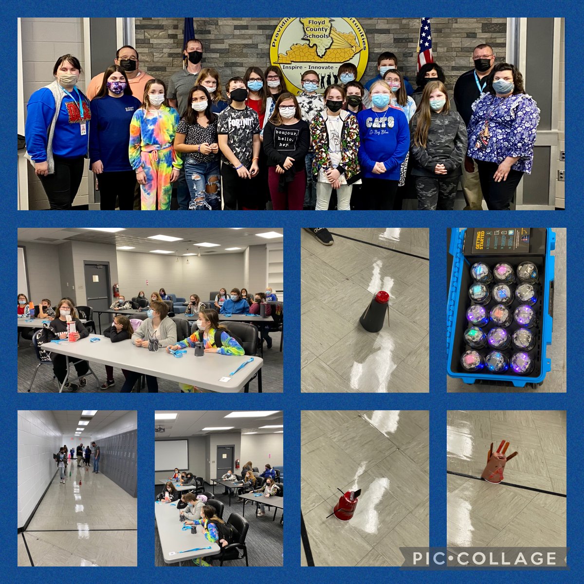 SchoolsFloyd's tweet photo. From Mission Possible Lab

DACE 5th grade designing/constructing robots using Spheros to cross finish line.

Thanks Ms. Wilson &amp; Mrs. Preece for coming to work in our lab with DL Coaches Bell &amp; Akers, &amp; one of our awesome tech gurus, J King! 
#STEAM
#FloydForward
@AnnaWShepherd https://t.co/TnikTTi5t6