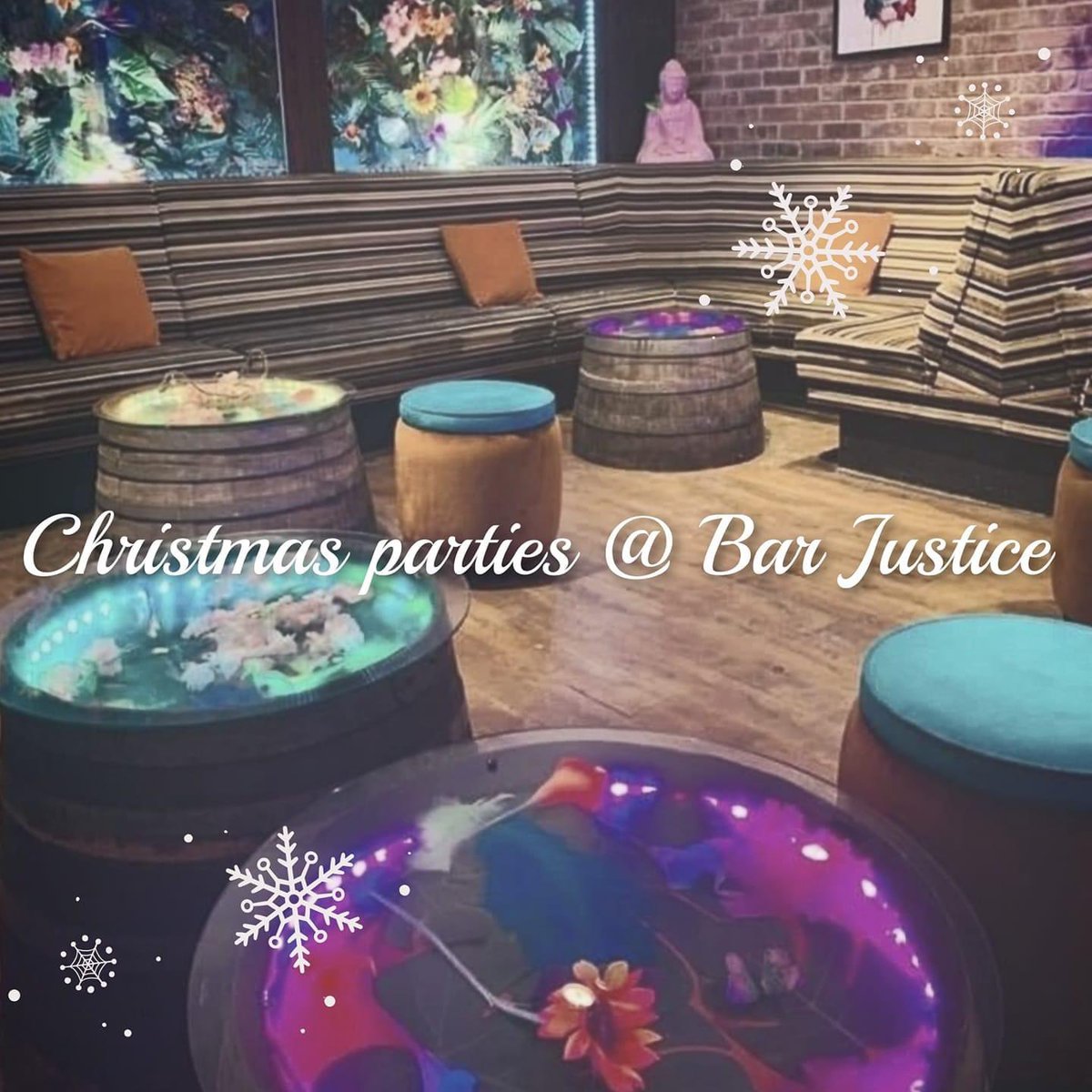 Christmas Parties <a href="/barjustice/">Bar Justice</a> 🎉
Bespoke drinks packages,
🎉FREE private room &amp; booth hire. Private bar upstairs also available to hire 🎉
 Message our Facebook page for more details and to make a booking! Be quick, spaces are filling up fast.
