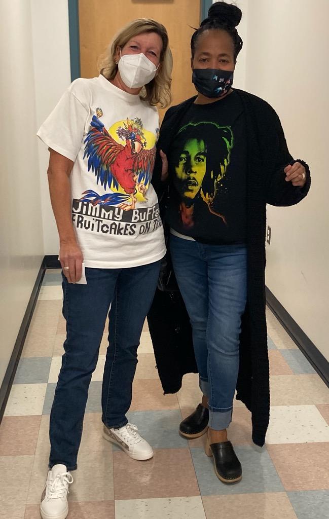 FoxboroughRCS's tweet photo. It was a dress down Friday for @FoxboroughRCS staff! The theme: wear your favorite band/concert gear! It was fun getting to know everyone's music tastes. @LuisSoriaFRCS https://t.co/dPpKGWP29U