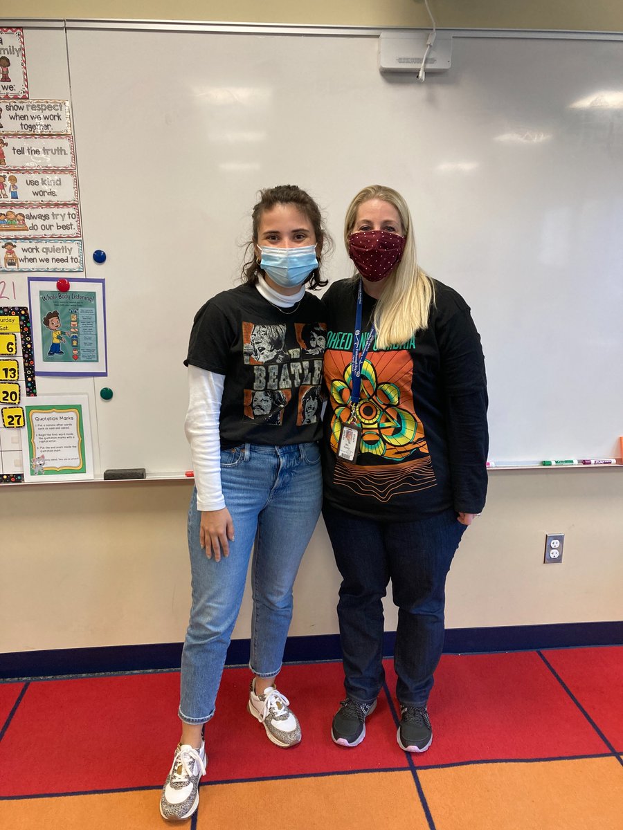 FoxboroughRCS's tweet photo. It was a dress down Friday for @FoxboroughRCS staff! The theme: wear your favorite band/concert gear! It was fun getting to know everyone's music tastes. @LuisSoriaFRCS https://t.co/dPpKGWP29U