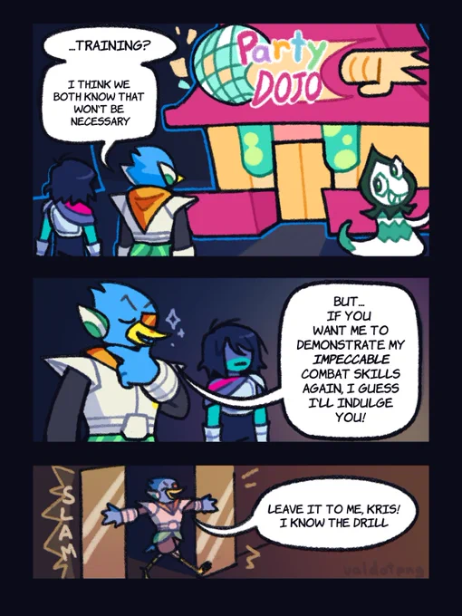 #DELTARUNE #DeltaruneChapter2 
berdly learned B-action! (1/2) 